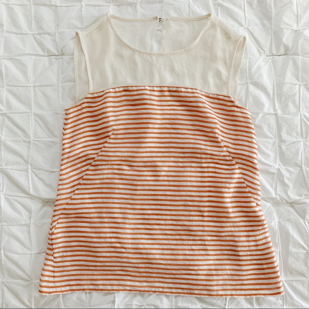 Striped orange sleeveless top